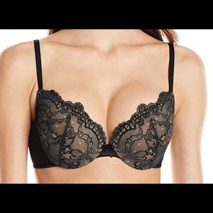 Black lace push up bra
